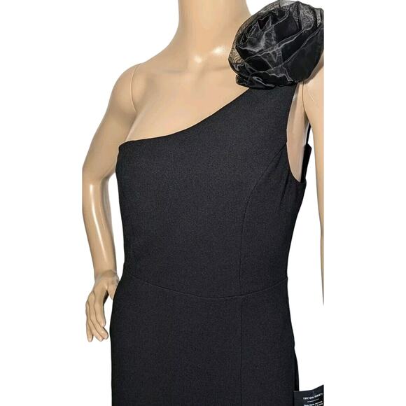 NEW Lulus Black One Shoulder Mermaid Maxi Dress Gown Size Small - Picture 2 of 10